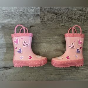 ❌SOLD❌ Toddler Girl Pink Heart Rainboots Size 5